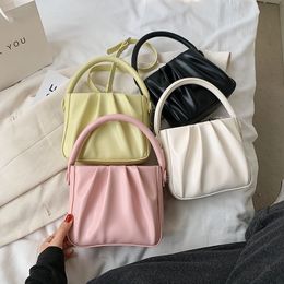 Crossbody Bags Mini Soft PU Leather For Women 2021 Simple Silver Chain Shoulder Handbags Female Trendy