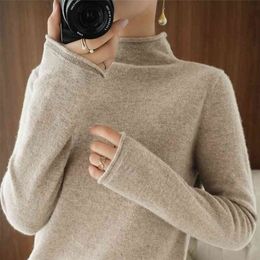 Autumn Winter Women Sweater Turtleneck Cashmere Sweater Women Knitted Pullover Fashion Keep Warm Long Sleeve Loose Tops 210806