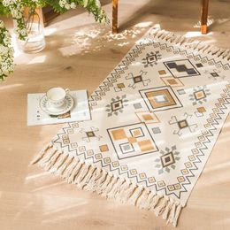 Cotton and Linen Household Bedroom Floor Mats Room Bedside Living Room Sofa Coffee Table Handmade Tassel Carpet