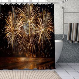 Shower Curtains Custom Fireworks DIY Bathroom Curtain Fabric Washable Polyester For Bathtub Art Decor