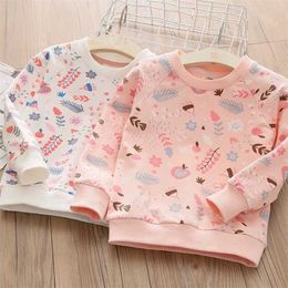 Autumn Spring Fashion 2-4 5 6 7 8 9 10 Years Children'S Causual Pullover Tops O Neck Long Sleeve Kids Baby Girl Sweatshirts 211110