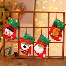 Christmas Stockings Xmas Tree Decorations Indoor Decor Ornaments Small Size Santa ELK SNOWMAN BEAR CO512