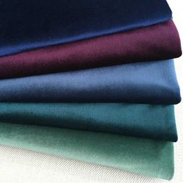 HOME 140CM Silk Velvet Fabric Velour Fabric Pleuche Table Cloth Table Cover Upholstery Curtain Fabric Red Blue Brown Green 210702