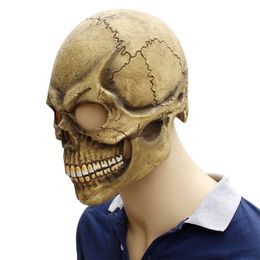 Realistic Scary Skull Full Head Latex Horror Ghost Halloween Party Mask Costume Cosplay Props Funny Adult One size