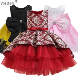 Flower Girl Dresses Lace Sequins Girl Summer Children Wedding Party Birthday Tutu Dress 2 4 6 8 10 12 Years 210303