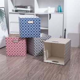 New Cube Folding Storage Box Clothes Storage Bins For Toys Organisers Baskets for Nursery Office Closet Shelf Container 2 size 210315