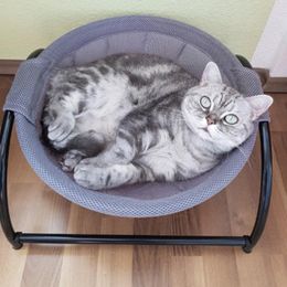 Cat Beds & Furniture Hammock Bed Free-Standing Sleeping Hanging Nest With Detachable Cover Cooling Cot For Kitty Puppy Net