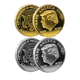 Moda Arte Lembrança Trump 2024 Coin Artesanato Mais uma vez Salva American Metal Crachá Decoração de Casa Atacado