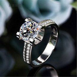 Womens Rings Crystal Jewelry Classic double row 18K White Yellow Rose Gold Plated stone ring engagement Cluster For Female Band styles