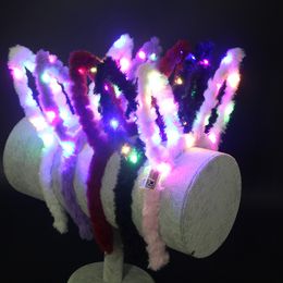 Night market explosion party net red 14 lamp plush ears hairband glow headdress headband sell Meng stall supply wholesale