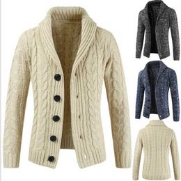 New Knitted Cardigan Fashion Loose Sweater Jacket Men's Fashion Sweater Thick Warm Cardigan Y0907