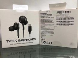 with retail packaging box excellent quality Type-C Jack stereo Earphones usb c Wired Headset headphone for Samsung Galaxy note 10 A8S A9S Note 20 Earphone