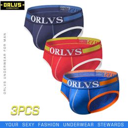 ORLVS 3PC/LOT Men Briefs Underwear Men Sexy Breathable Modal Comfortable Mens Briefs Underwear Male Panties Men Brief Underpants H1214