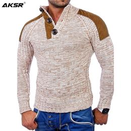 Men's Warm Pullover Sweaters with Buttons Oversized Knitted Wool Pullovers Jumpers Men Turtleneck New Men Clothing 201022