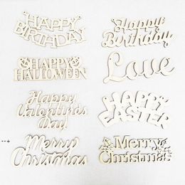 NEWParty Valentine's Day Wood Sign Decor Letters Wooden Pendant Home Wedding Birthday Wreath Words Craft Easter Eid Al-Fitr Festival CC