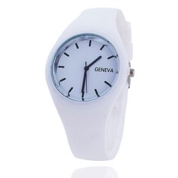 women's watch trendy ultra-thin wristwatch men's with cream-colored silicone bracelet