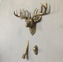 Creative through wall deer Decorative Objects 3D three-dimensional art deers head wall hanging background wall-decoration of home furnishing company