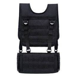 2 in 1 Hunting Molle Vest Tactical Waist Padded Belt With Harness Paintball Airsoft Chest Rig Vest Outdoor Training Combat Body Armour