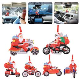 Interior Decorations Resin Christmas Decoration Car Rearview Mirror Ornaments Hanging Pendant Santa Claus For Home Xmas Tree