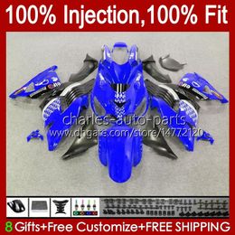 Injection OEM For KAWASAKI NINJA ZZR-1400 ZX 14R 14 R ZZR 1400 CC 06-11 Body 4No.136 ZZR1400 ZX14R 2006 2007 2008 2009 2010 2011 ZX-14R 06 07 08 09 10 11 Fairing glossy blue