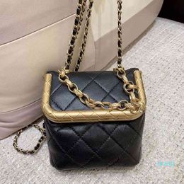 Designer Metal Frame Box for Women Famous Brand Plaid Shoulder Small Quilt Bag Female Hand Purses