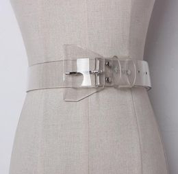 Belts Women's Runway Fashion Transparent PVC Cummerbunds Female Dress Corsets Waistband Decoration Wide Belt TB1288