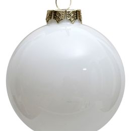 Promotion - 5PCS/PAK, Home Event Party Christmas Xmas Decoration Ornament 80mm Painted Pearl White Glass Bauble Ball Shiny 211018