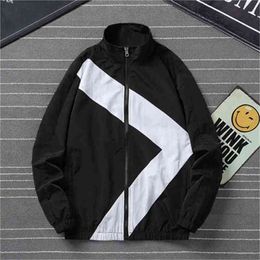 Fashion Men Bomber Windbreaker Jacket Spring Autumn Mens Casual Hooded Sports Outdoor Running Fitness Patchwork Coat 210811