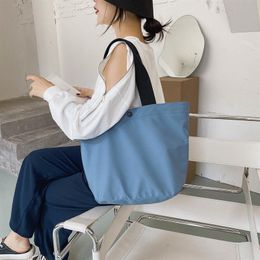 Evening Bags Canvas Women's Shoulder Shopper Bag Large Cloth Tote For Women 2021 Waterproof Nylon Woman Shopping Ladies Beach Handbag