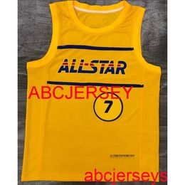 Men Women kids 2 styles 7# BROWN 2021 all star yellow basketball jersey Embroidery New basketball Jerseys XS-5XL 6XL