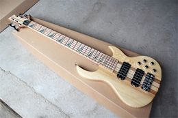 Maple Fingerboard 6 Strings Neck-thru-body Electric Bass Guitar with Chrome Hardware,Active Circuit,Can be Customised