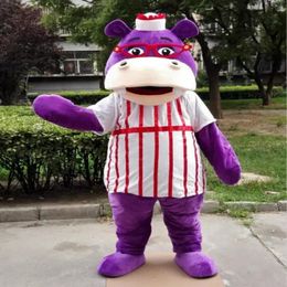 Halloween Purple Hippo Mascot Costume High quality Cartoon Anime theme character Adults Size Christmas Carnival Birthday Party Outdoor Outfit