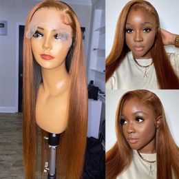 Colour #4Lace Front Wig Brown 360Lace Frontal Human Hair Wigss For Women Brazilian Remy Lace Closure Wigs Bleached Knots 180% Glueless full lacewigs hairline