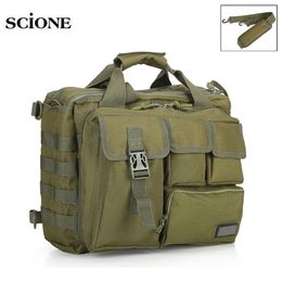 15'' Molle Military Laptop Bag Tactical Computer Backpack Messenger Fanny Belt Shouder Bags Camping Outdoor Sports Pack XA672WA 220216