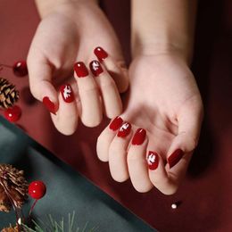 tipps nägel weihnachten Rabatt Falsche Nägel Acryl Künstlicher Nagel Wearable mit Klebstoff Maniküre Zubehör Full Cover Tip Gefälschte Weihnachten