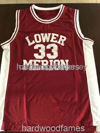 Stitched Custom Vintage #33 Lower Merion High School Basketball Jersey Ncaa Men Basketball Jerseys