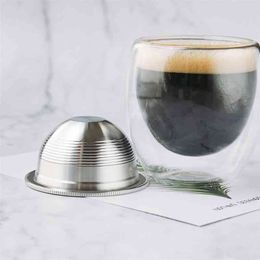 Reusable Coffee Filters For Nespresso Vertuoline Plus Refillable Stainless Steel Coffee Capsule Pod 210712