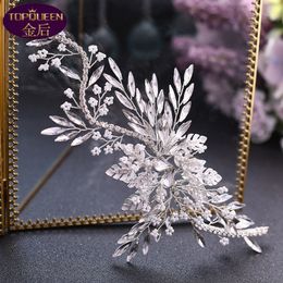 Little Flower Side Clip Headdress Diamond Tiara Baroque Beautiful Headpiece Bride Ladies Jewellery Crowns Bridal Wedding Crown Acces241E