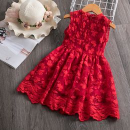 Girls Christmas Lace Princess Dress Flower Embroidery Full Sleeve Winter Clothing Kids Children Wedding New Year Party Costume