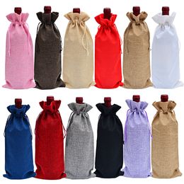 Christmas Decorations Wine Bottle Covers Champagne Blind Packaging Gift Bags Wedding Dinner Table Decorate 16x36cm