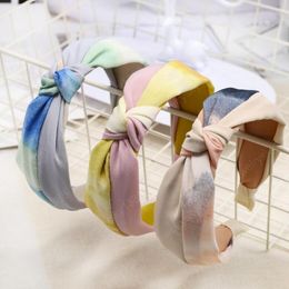 Fashion Women Hairband Tie Dye Cloth Headband Centre Knot Casual Headwear Casual Turban Fresh Hair Accessories