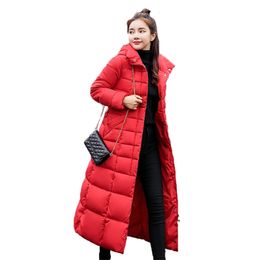 Winter hooded parka coat women 3XL plus size tops long sleeve white gray black fashion thick warmth clothing LR614 210531