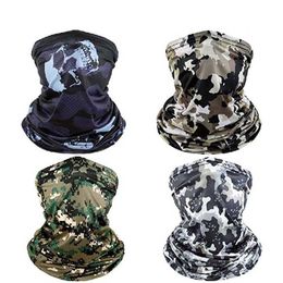 Outdoor Sport Bandana Camouflage Scarf Fishing Cycling Tactical Hiking Elastic Cover Neck Gaiter Bike Face Headband Scarf Men Y1020