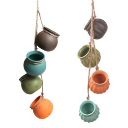 colored ceiling UK - Vases Ceiling Mount Dangling Container In Earth Tone Multi Colored For Indoor Outdoor