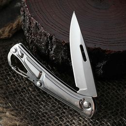 Mini Field Outdoor Folding Knife Stainless Steel Self-defense Fields Portable Pocket Backpack Key Chain Pendant Military Knives Safety Defence Tool HW610