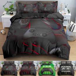 2/3pcs 3D Digital Gamer Printing Bedding Set 1Duvet Cover with 1/2 Pillowcases US/EU/AU Size Twin Double Full Queen King 210309