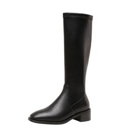 New Fashion Women Shoes Low Heels Knee High Boots Winter Fashion Long Boot Cool Outdoor Ins Ladies Footwear Size 34-39