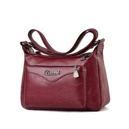 HBP Non-Brand middle-aged and old women's Korean simple fashion mother large capacity soft leather bag Single Shoulder F5UU