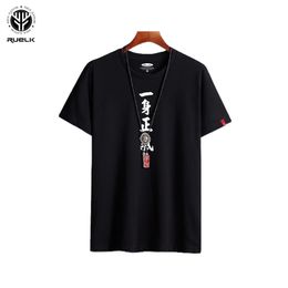 Ruelk novo verão casual t-shirt homens plus size roupas de texto masculino padrão redondo pescoço de manga curta moda t-shirt S-6XL 210317