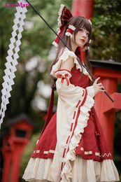 Game Touhou Project Hakurei Reimu Cosplay Costume Fashion Gorgeous Uniforms Female Activity Party Role Play Clothing S-XL Y0913
